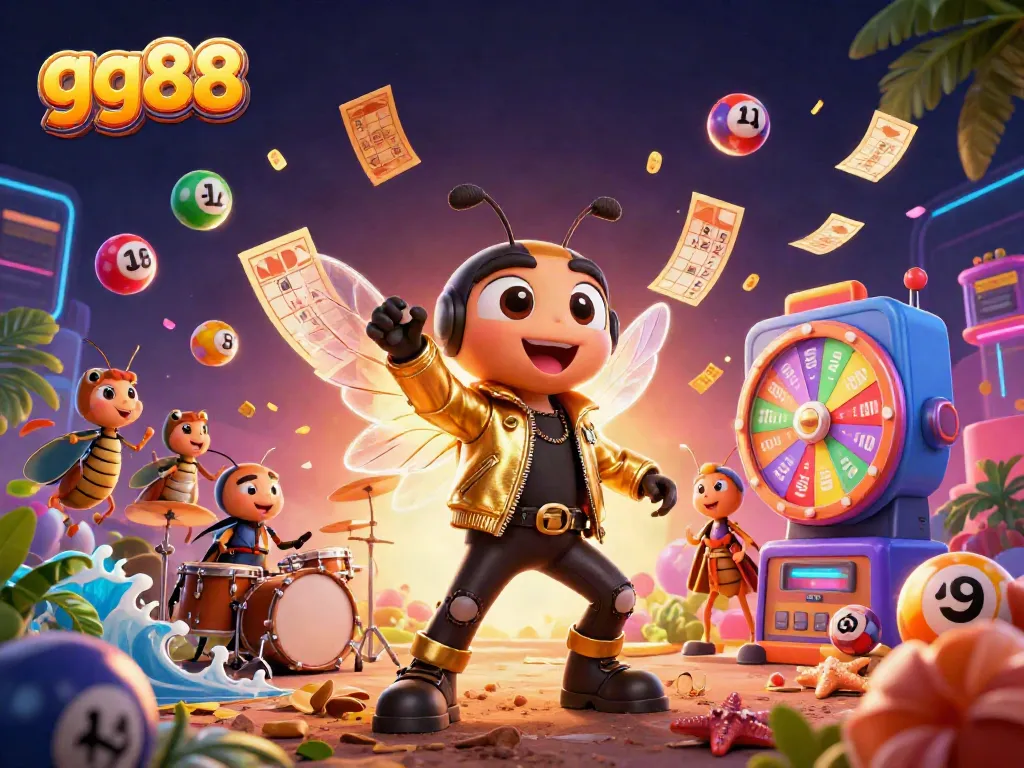 Engage in thrilling gambling experiences with gg88, featuring vibrant scenes of animated characters and casino elements.