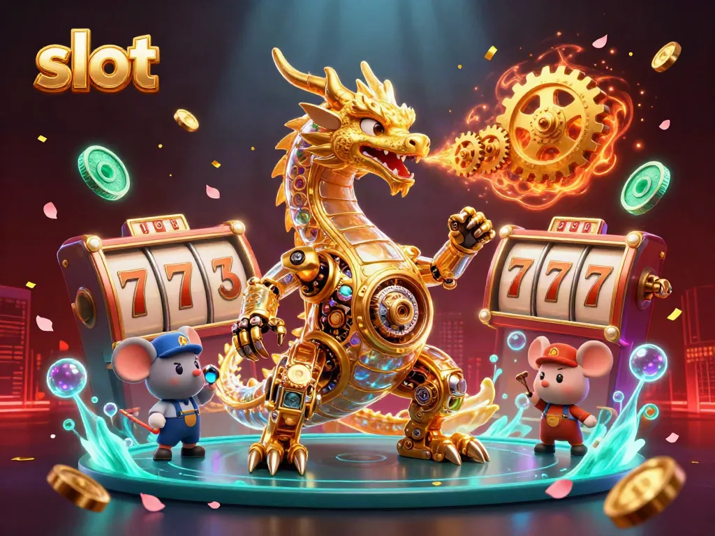 Engaging slot gaming scene with a dragon and jewels showcasing dynamic casino elements.