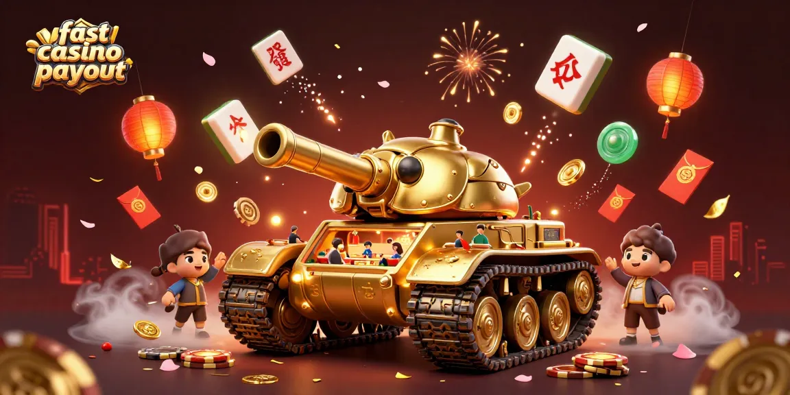 Experience fast casino payouts in a vibrant 3D scene featuring a golden beetle tank casino.